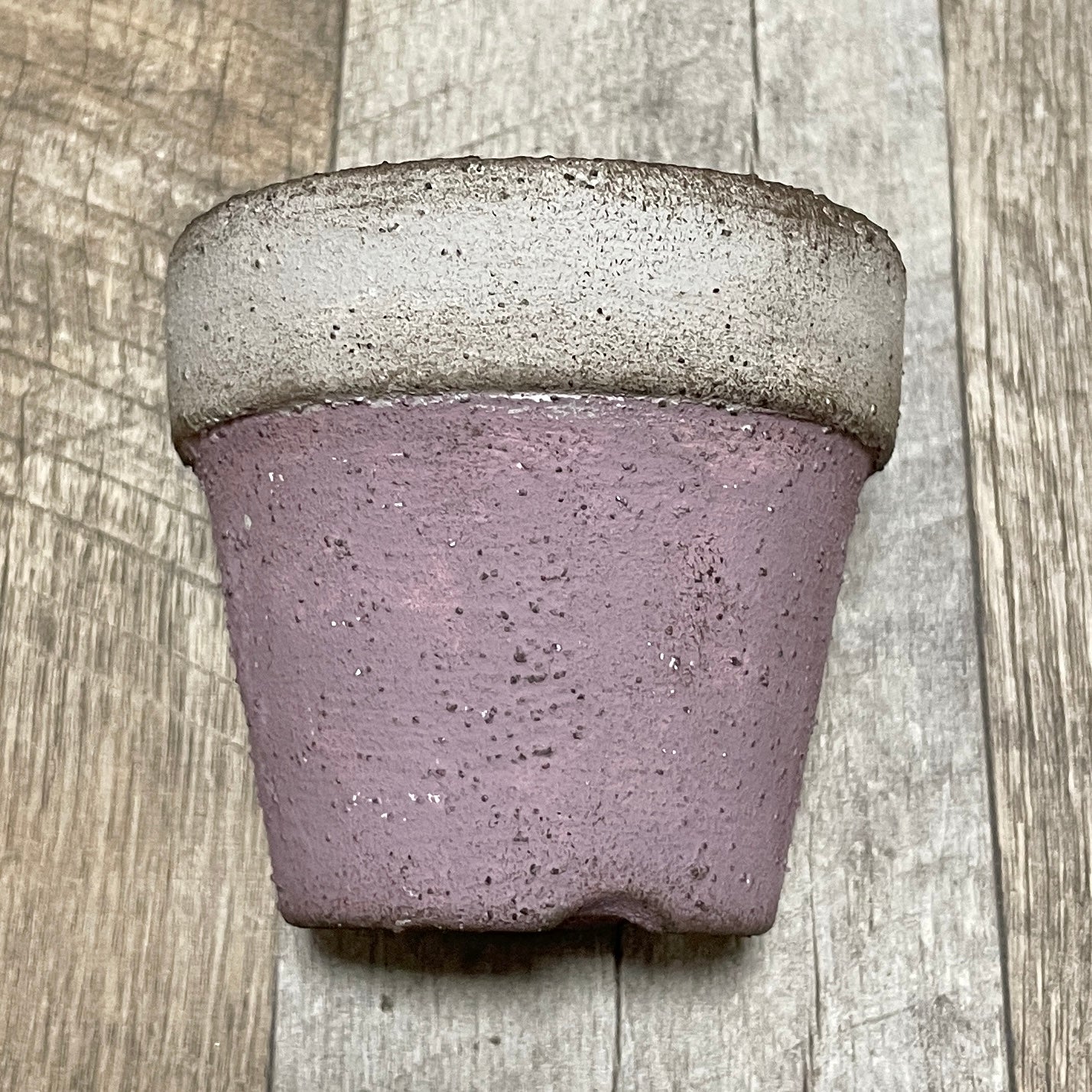 リメイク鉢 アイボリー×モーブピンク 3号