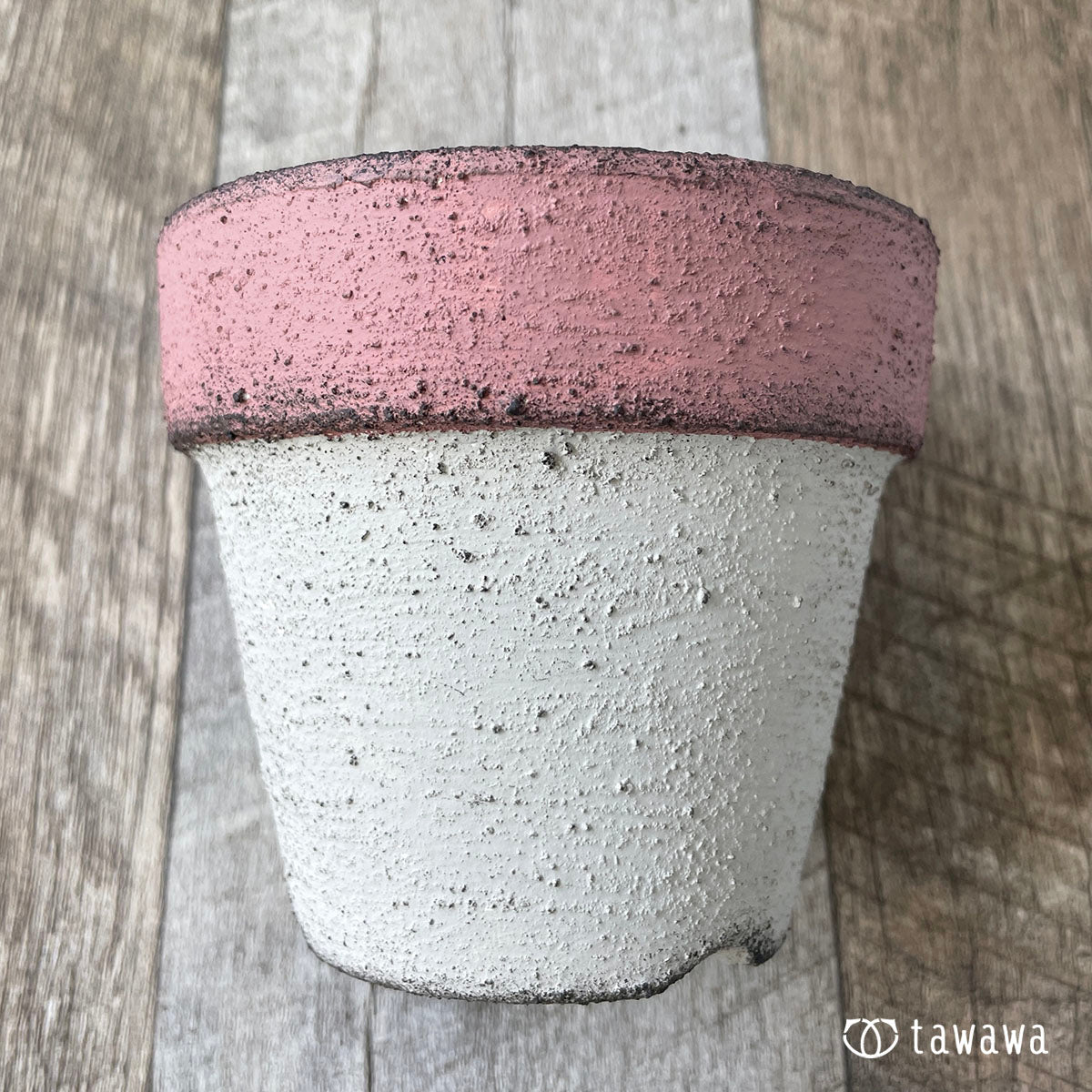 リメイク鉢 ローズピンク×アイボリー 3号