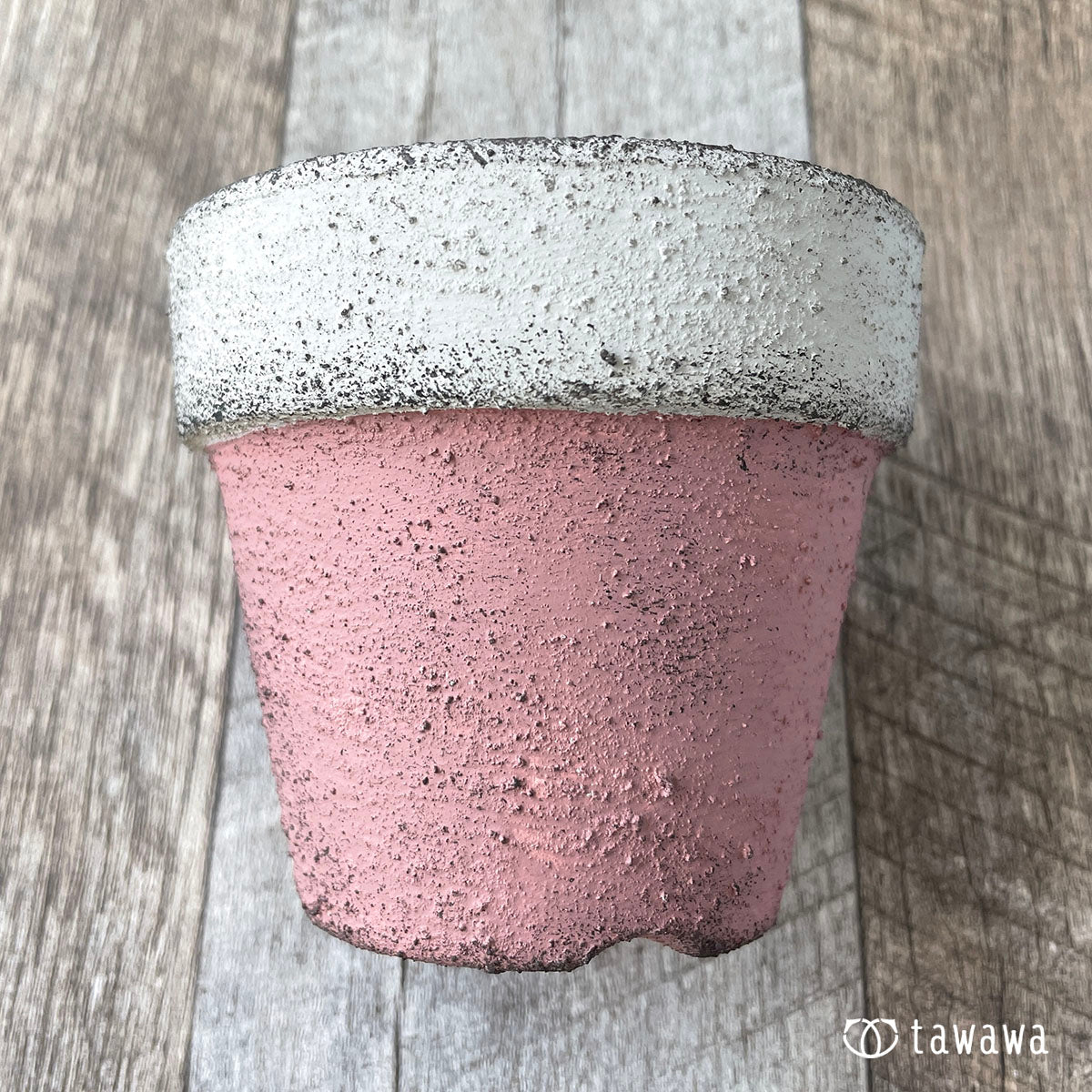 リメイク鉢 アイボリー×ローズピンク 3号